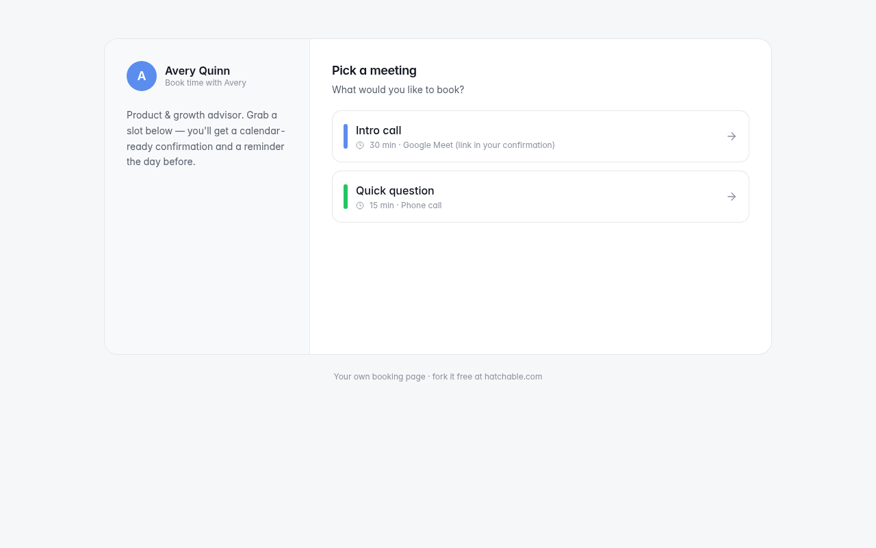 Booking Page