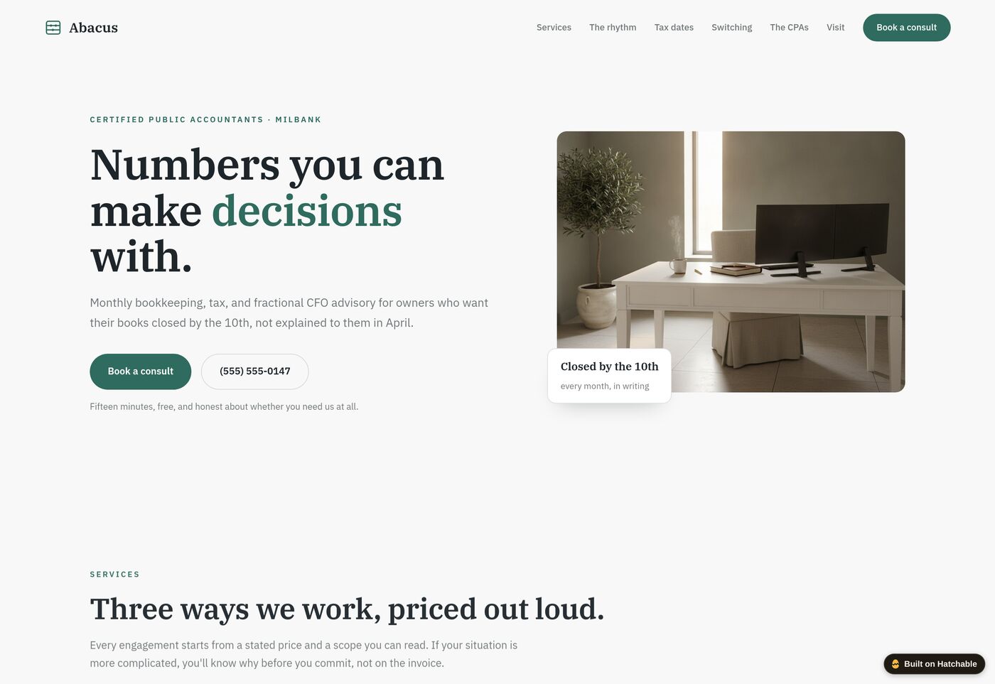 Abacus — accounting firm website template preview