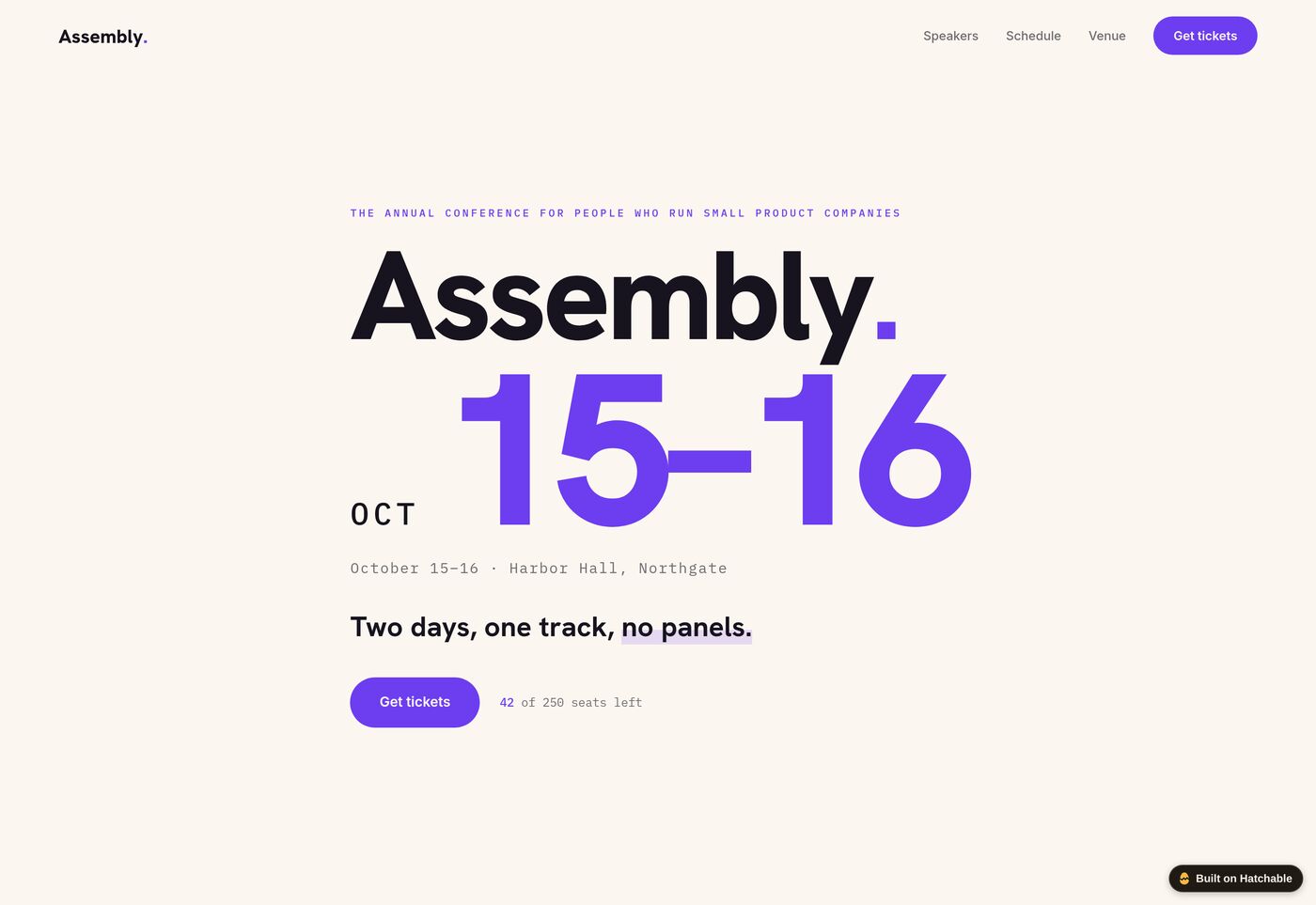 Assembly — conference website template preview