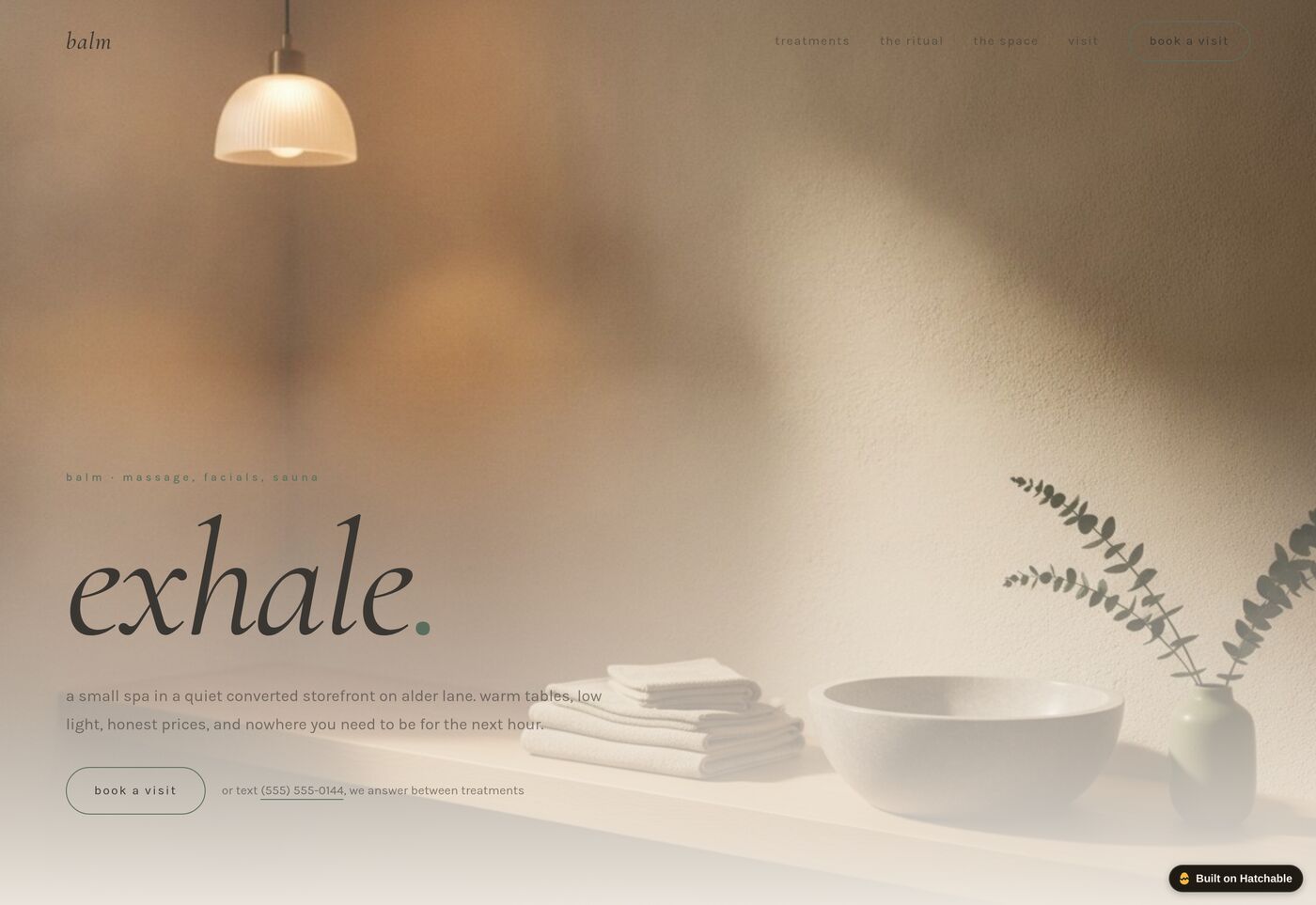 Balm — spa website template preview