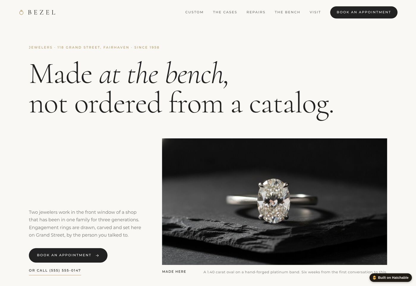 Bezel — jewelry store website template preview