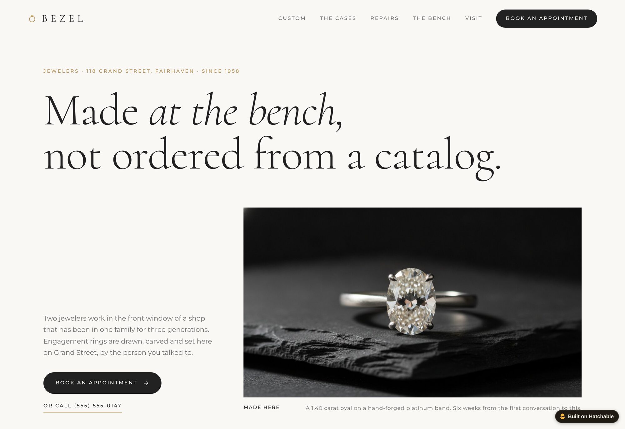 Bezel jewelry store website template — full design preview