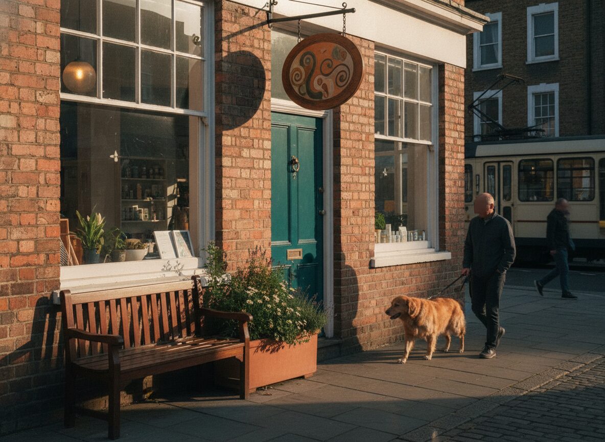 The Bramble clinic front on Wexley Street: a brick building with a deep teal door and a hand-painted sign