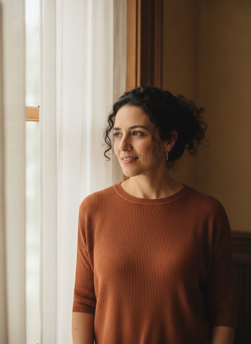 Marisol Vega, CNM, IBCLC, standing by the window