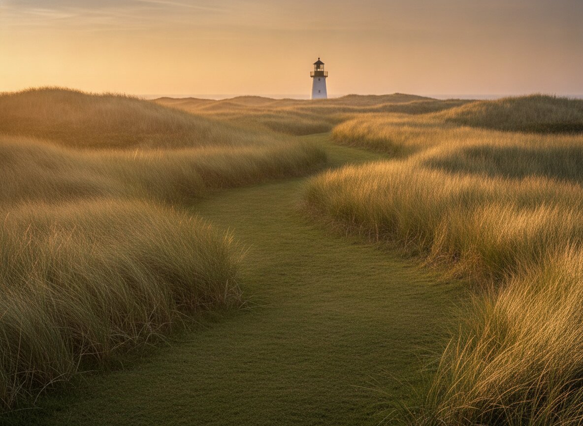 The grass path to the lighthouse