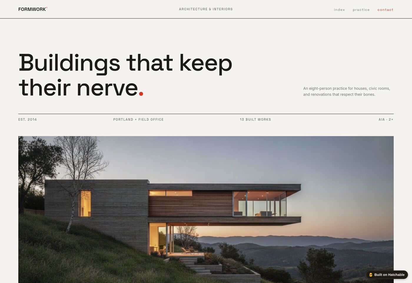 Formwork — architect website template preview