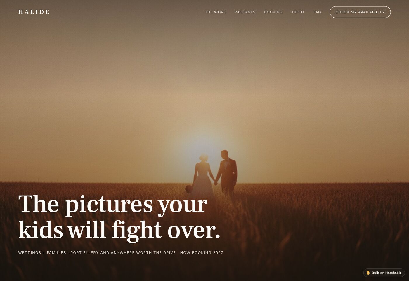 Halide — photographer website template preview