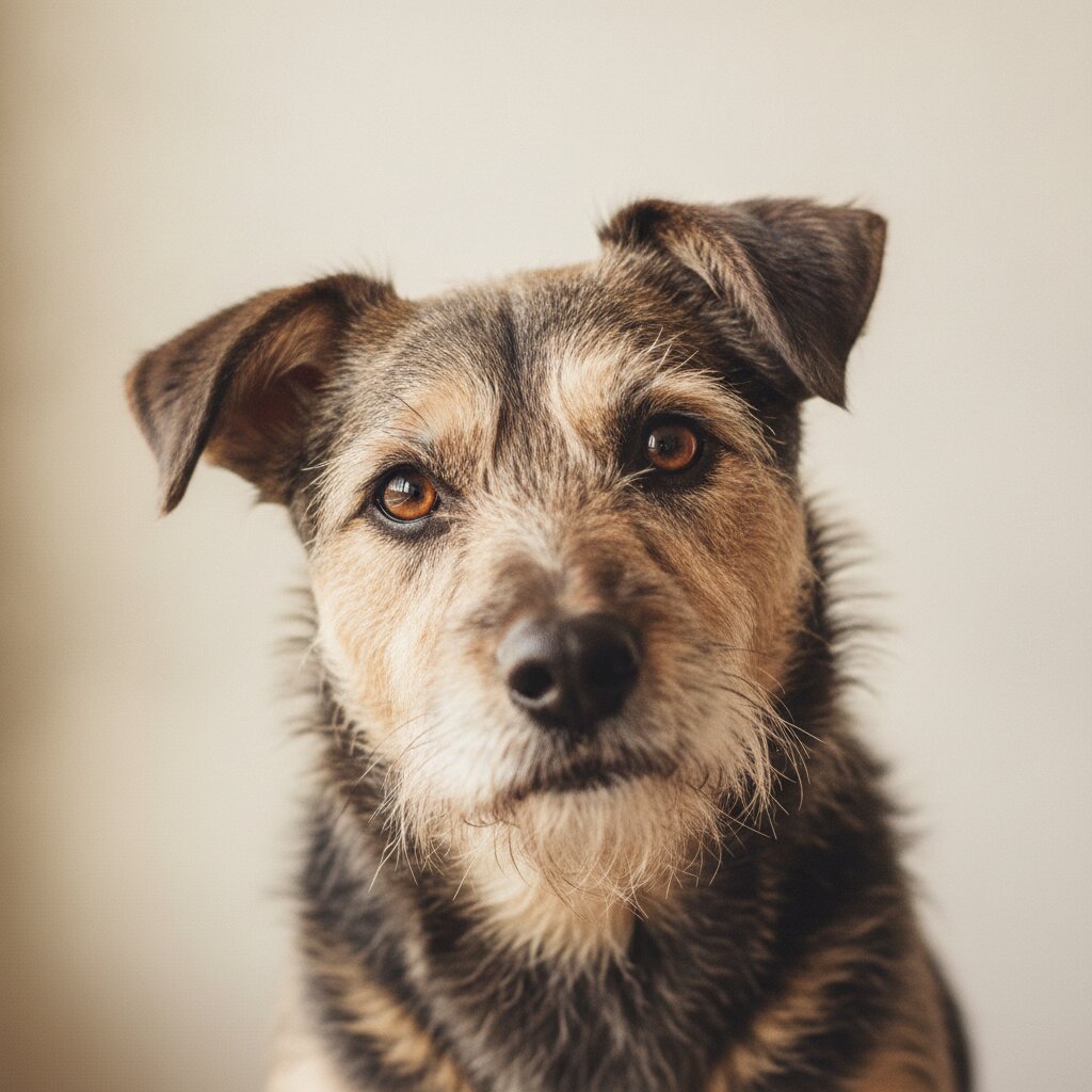 Biscuit, a scruffy terrier mix