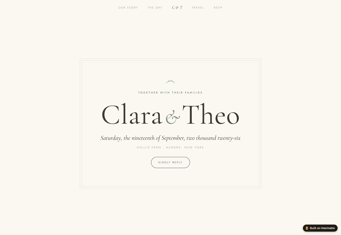 Juniper — wedding website template preview