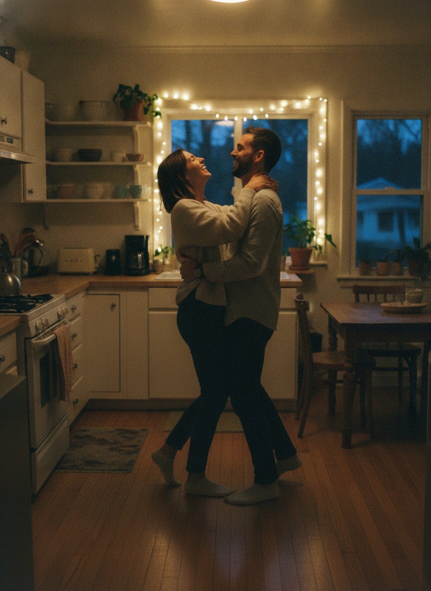 Dancing in the kitchen with the crooked floor