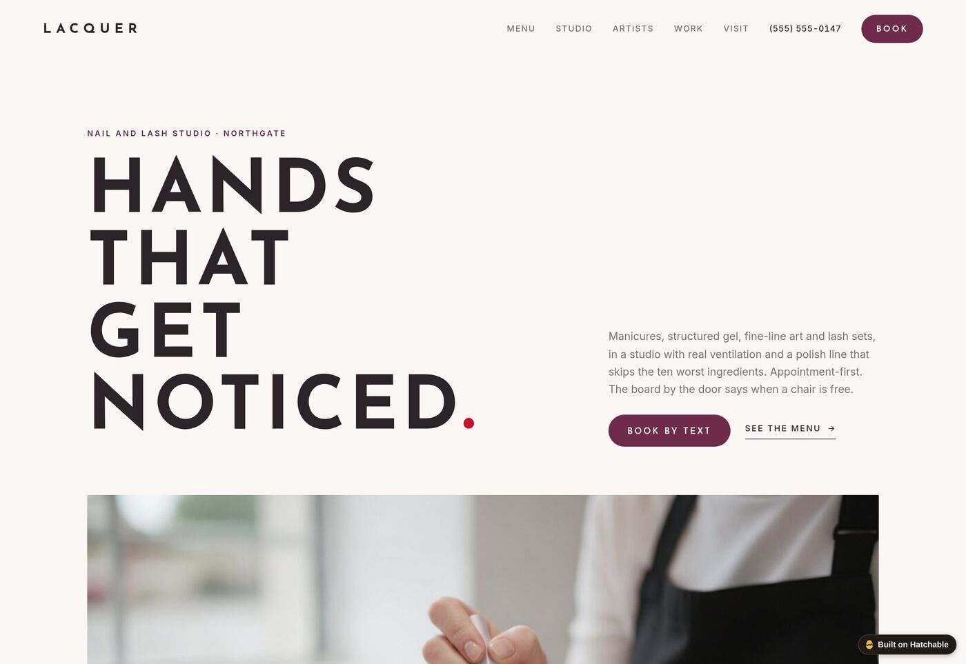 Lacquer — nail salon website template preview