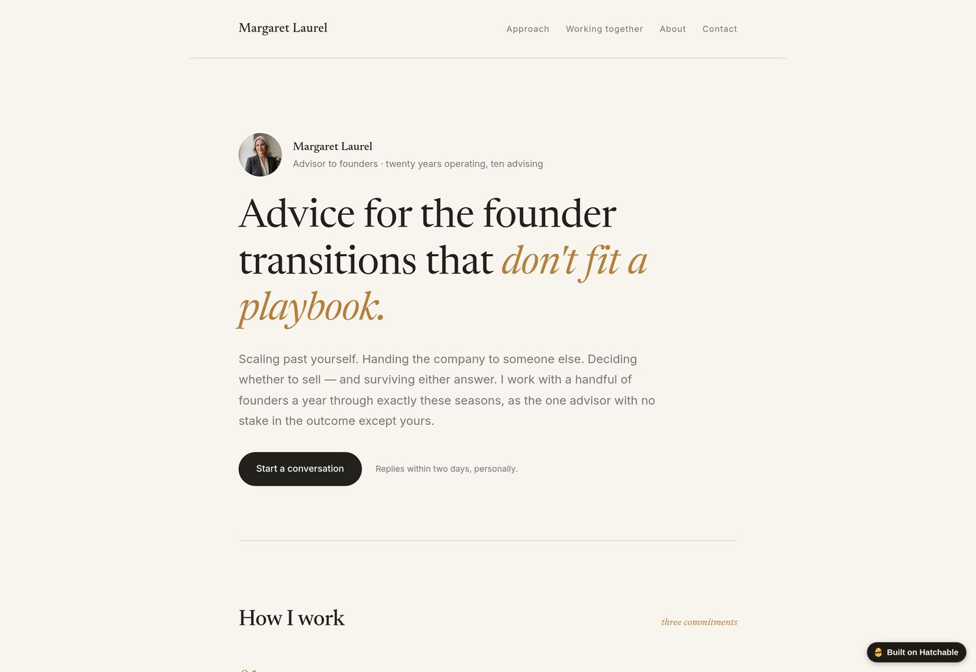 Laurel — consultant website template preview