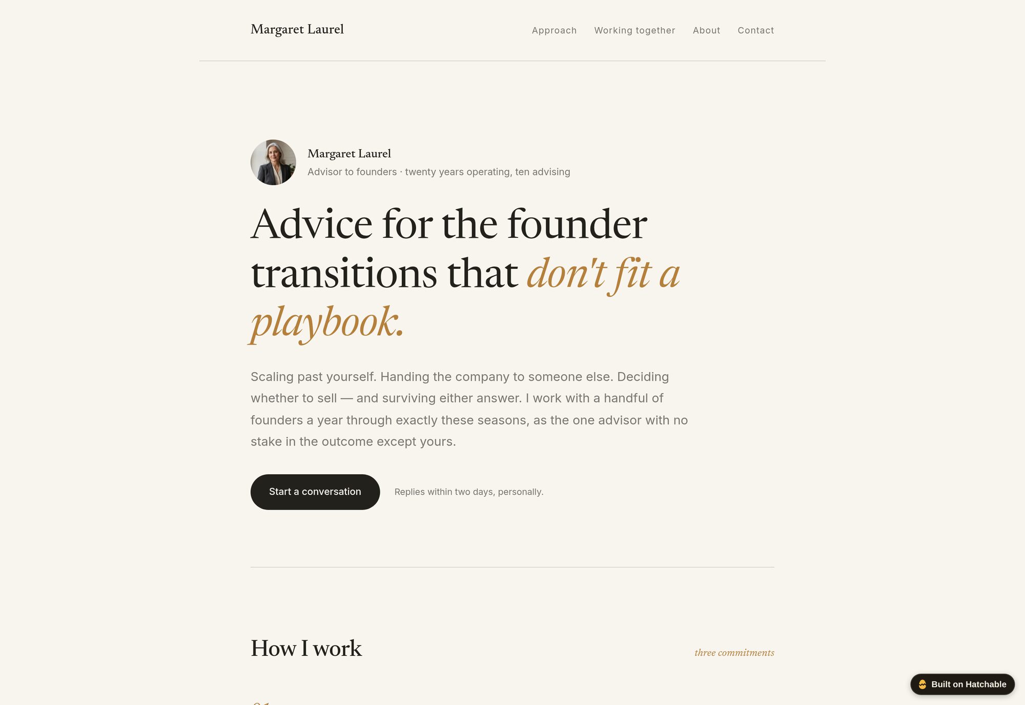 Laurel consultant website template — full design preview