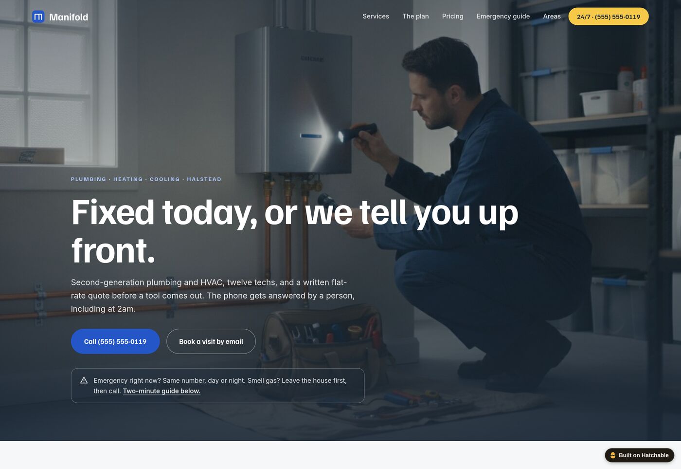 Manifold — plumber website template preview