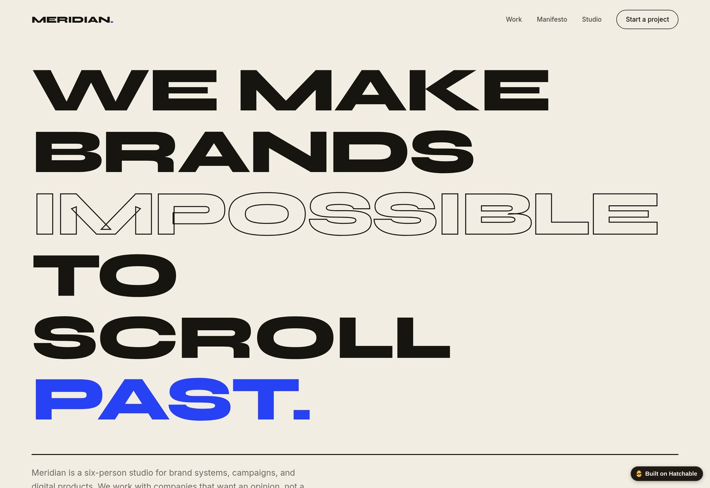 Meridian — design studio website template preview