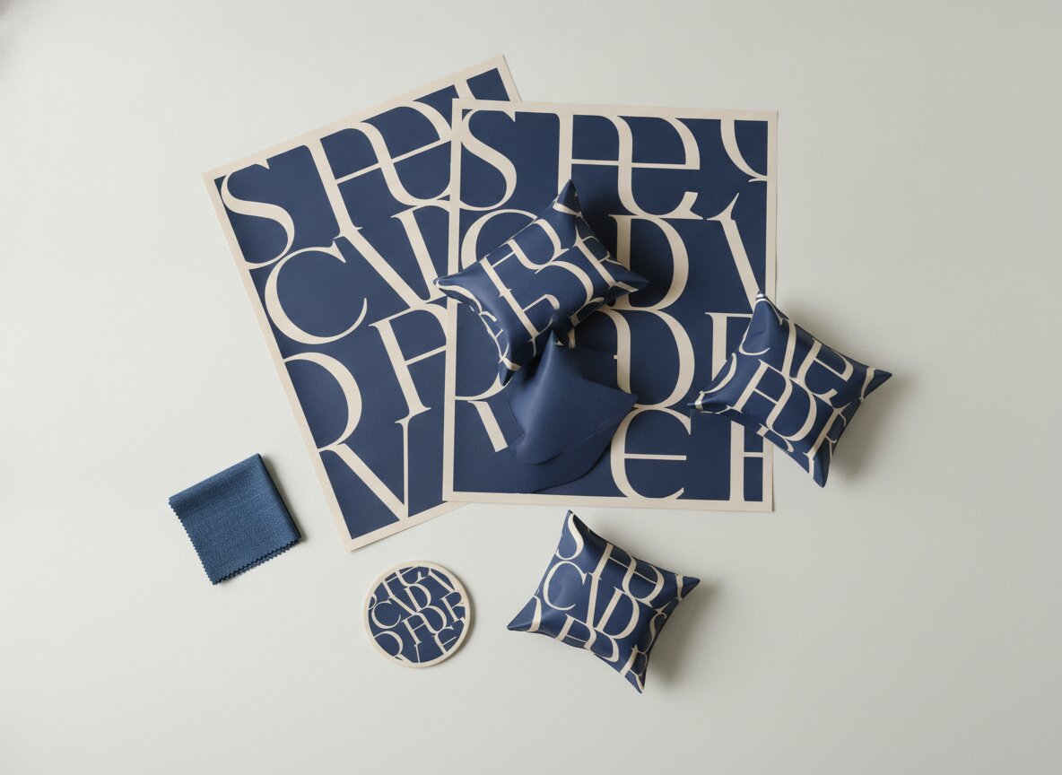 Halcyon brand identity on posters and packaging