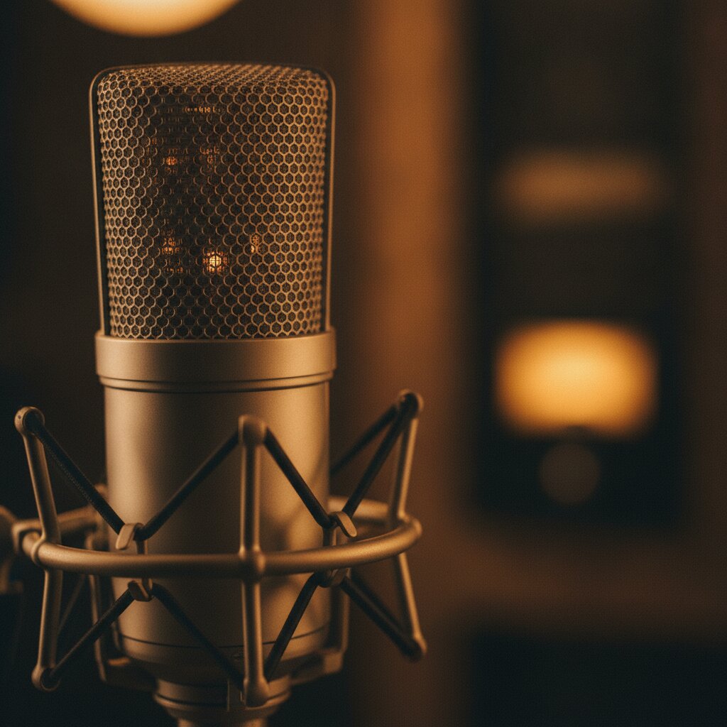 A Sable M-12 tube condenser microphone in its shock mount