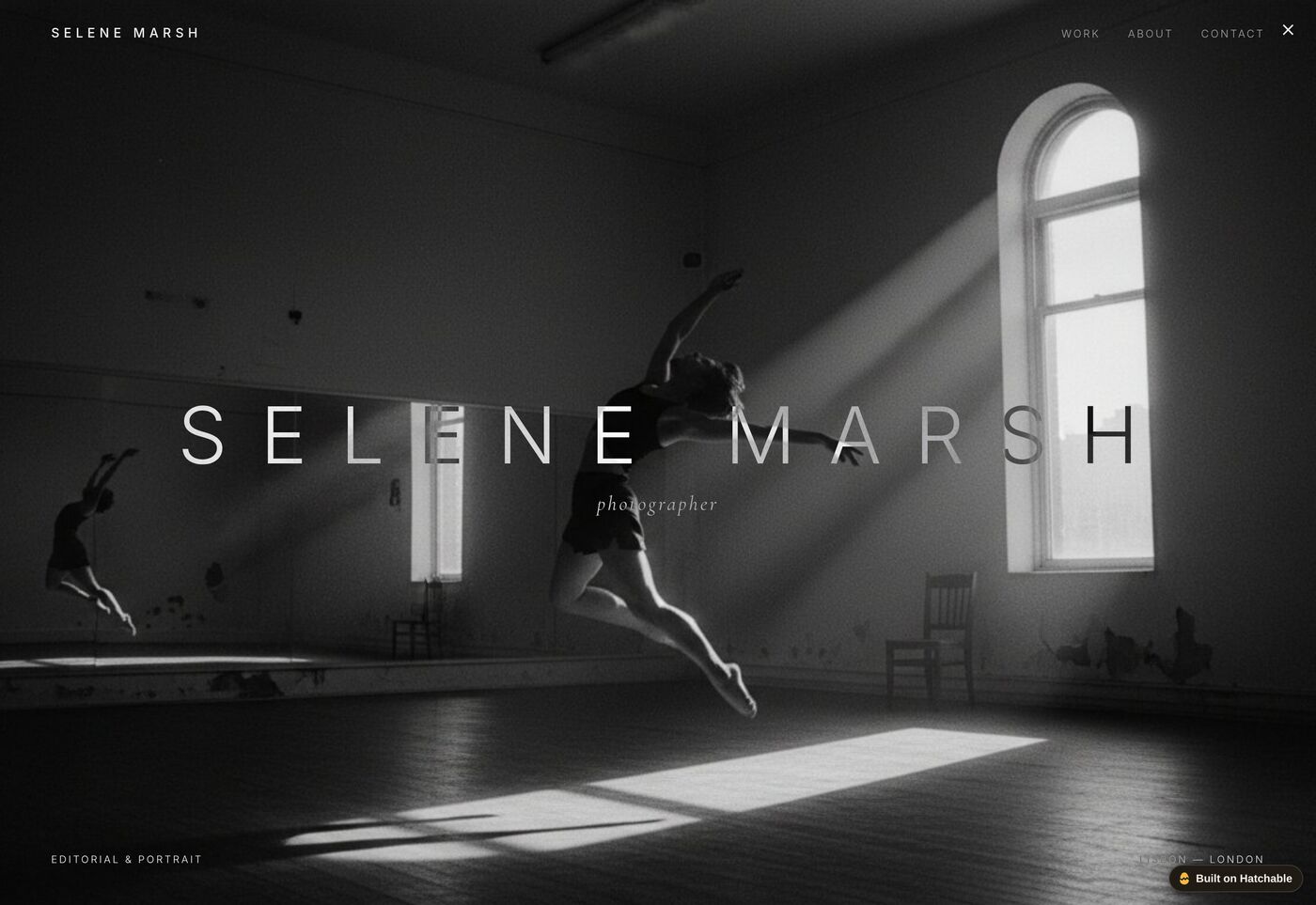 Selene — photography portfolio website template preview