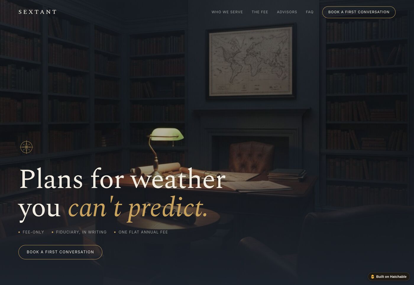 Sextant — financial advisor website template preview
