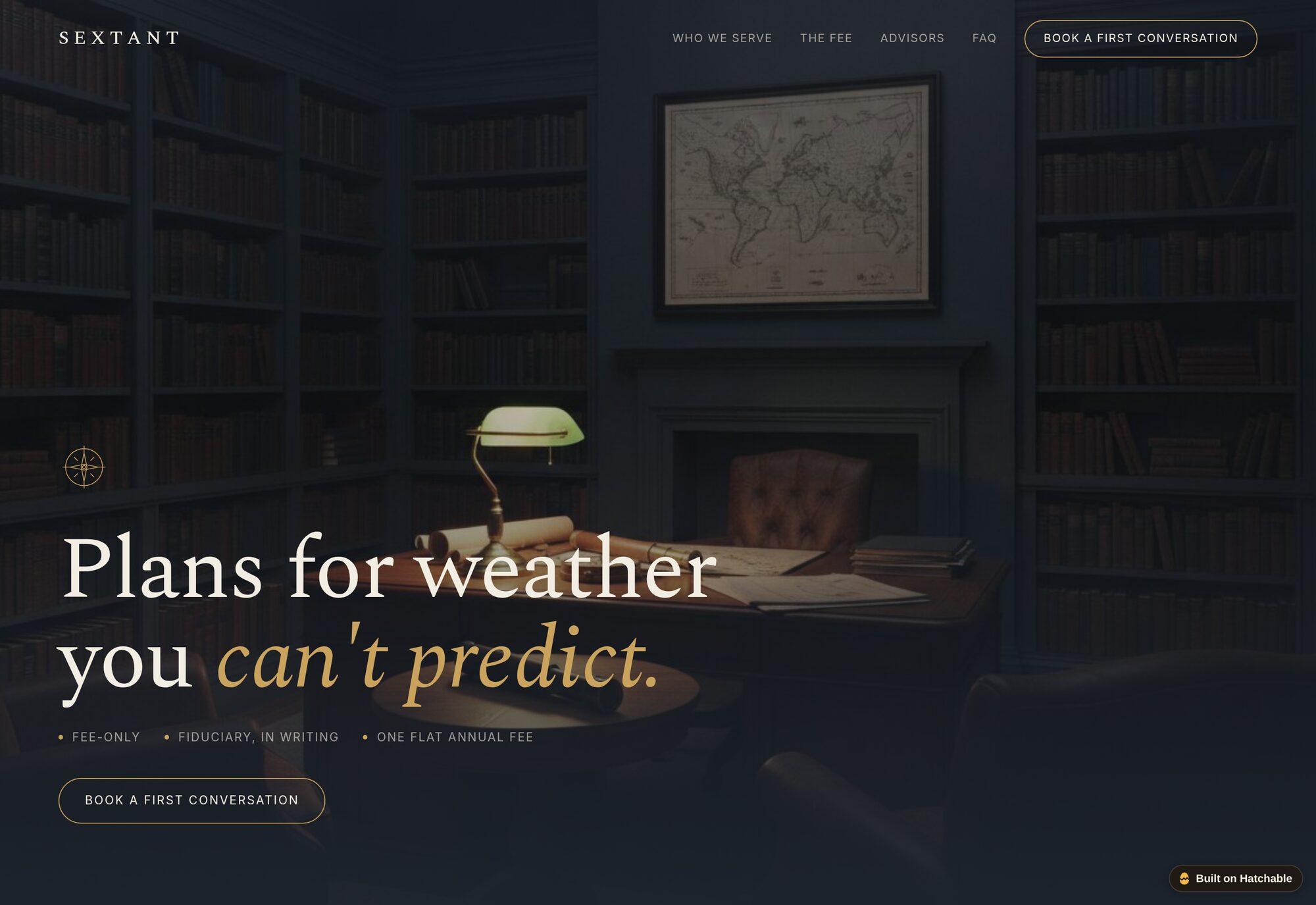 Sextant financial advisor website template — full design preview