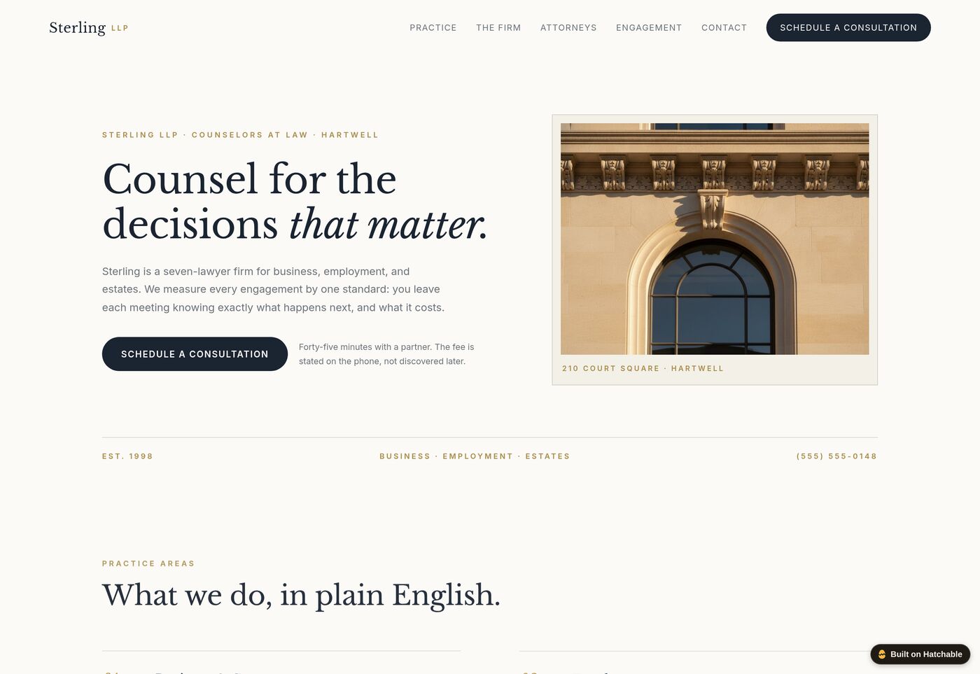 Sterling — law firm website template preview