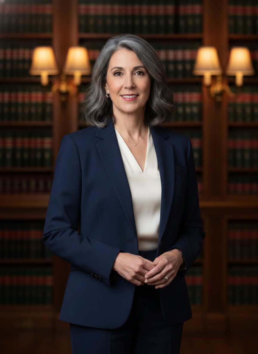 Eleanor Sterling, founding partner, in the firm library