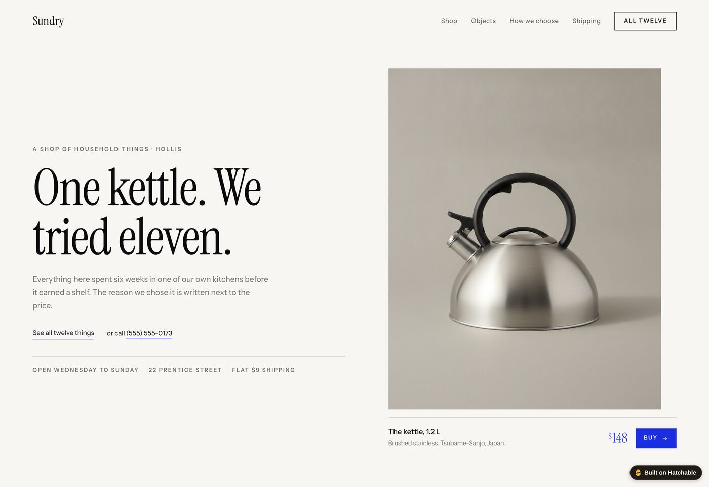 Sundry — online store website template preview