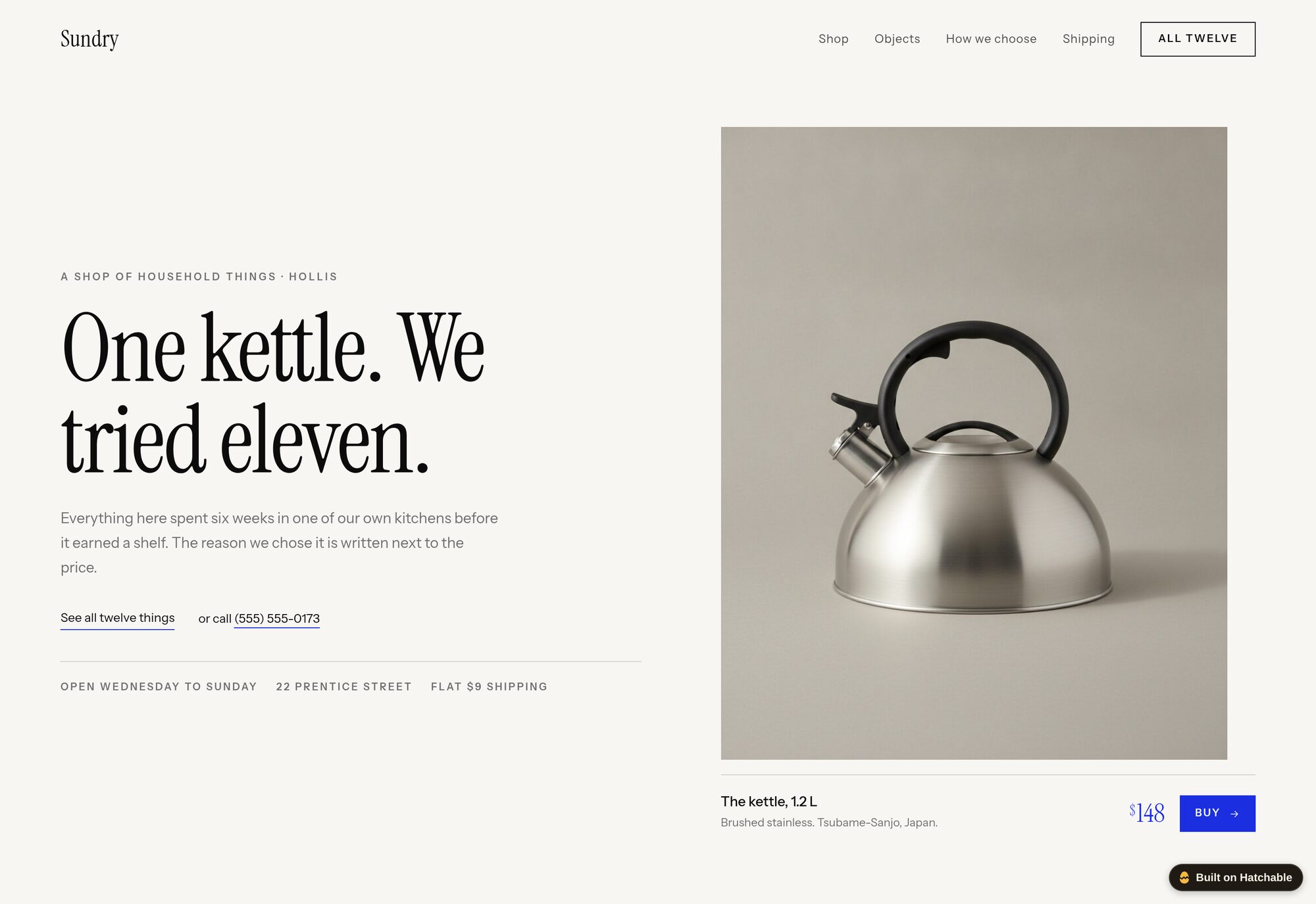 Sundry online store website template — full design preview