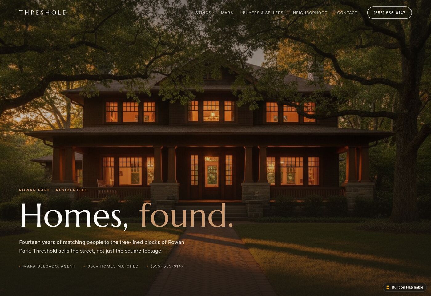 Threshold — real estate agent website template preview