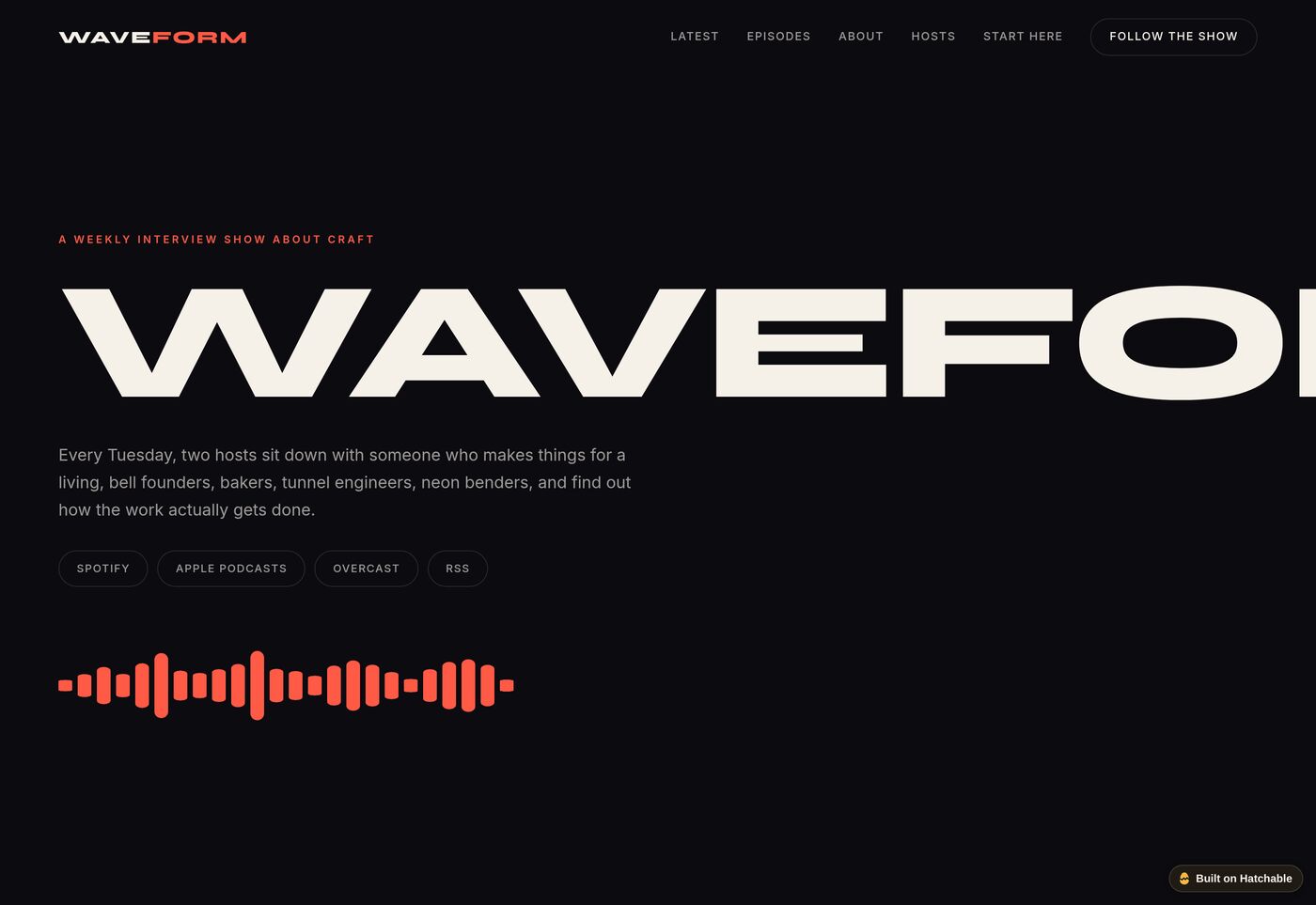 Waveform — podcast website template preview